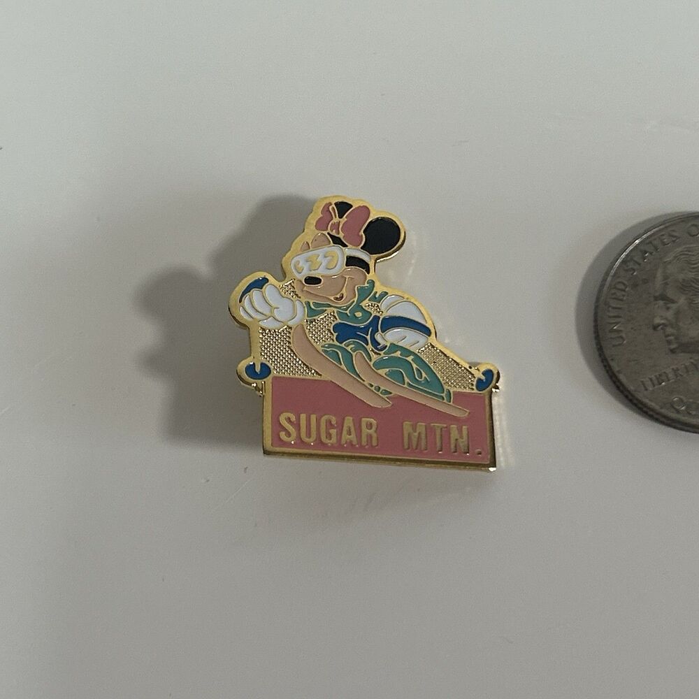 VTG Disney Sugar Mountain Skiing Lapel Pin North Carolina Aviva United Features